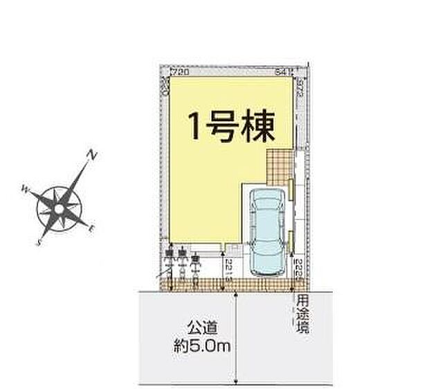 【全体区画図】閑静な住宅地☆カースペースは1台分ご用意。空いたスペースは駐輪場としてもお使いいただけます◎