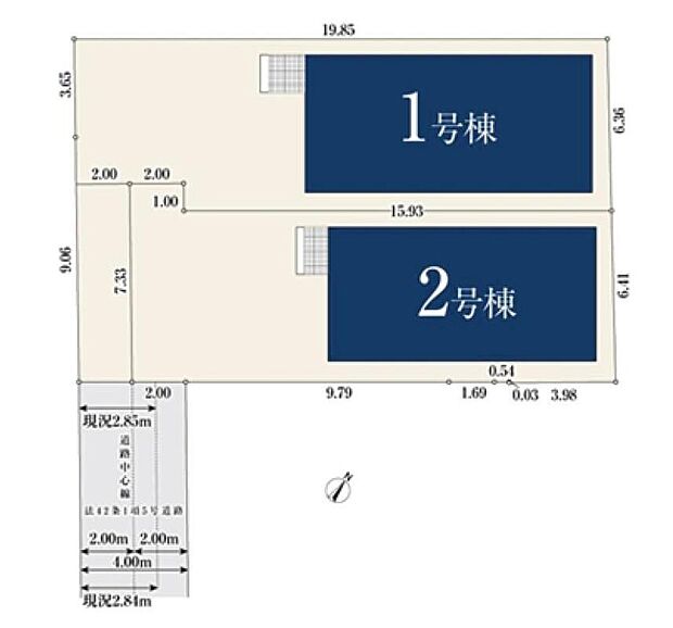 【全体区画図】閑静な住宅地☆カースペースは2台分ご用意。空いたスペースは駐輪場としてもお使いいただけます◎