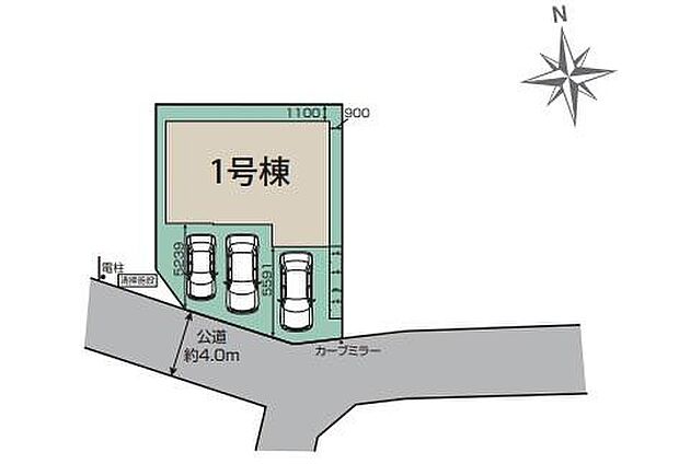 【全体区画図】閑静な住宅地☆カースペースは3台分ご用意。空いたスペースは駐輪場としてもお使いいただけます◎