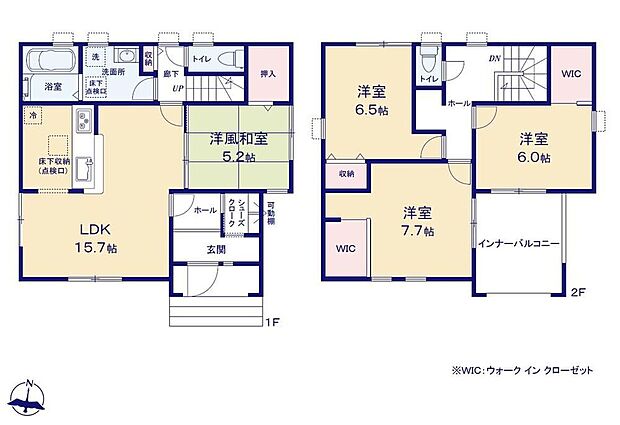 【4LDK】●あると落ち着く『和室』付♪家事の休憩スペースやお子様のお昼寝スペースとしても活躍します♪
●主寝室にはウォークインクローゼットを完備!増えがちな衣類やバッグなどを効率よく収納できます!