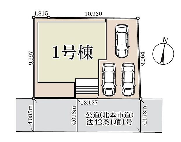 【全体区画図】閑静な住宅地☆駐車スペースは3台分♪