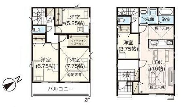 【4LDK】●効率的でストレスのない家事動線。水回りが集中しており、移動がスムーズです♪●増えがちな衣類やバッグなどを効率よく収納できるWIC!