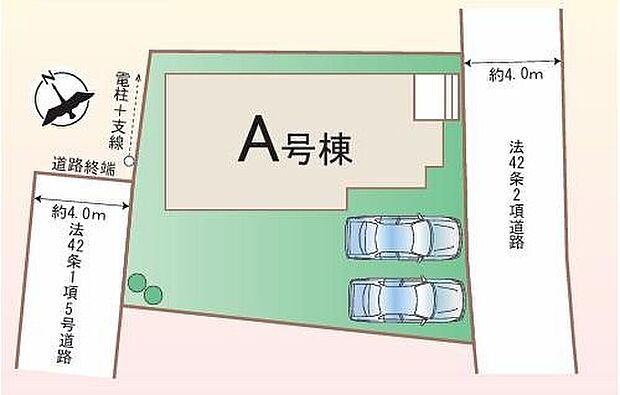 【全体区画図】閑静な住宅地☆カースペースは2台分ご用意。空いたスペースは駐輪場としてもお使いいただけます◎