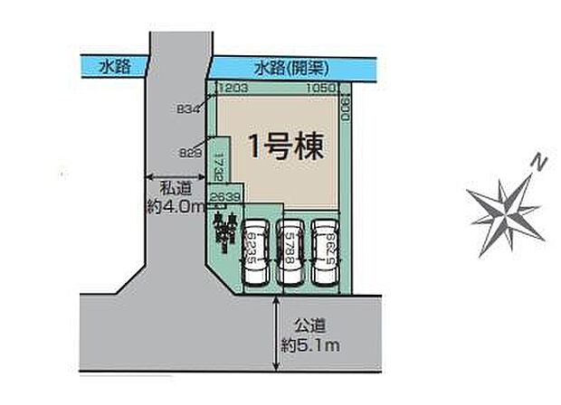 【全体区画図】閑静な住宅地☆カースペースは3台分ご用意。空いたスペースは駐輪場としてもお使いいただけます◎