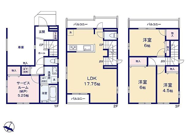 【3LDK+S】●2階リビングは眺望・採光と風通し、外からの視線が気にならない等、多くの利点♪
●リビング階段ですので自然と家族の集まる憩いの空間になります
●バルコニー2か所!