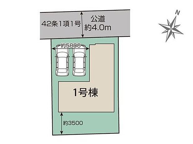 【区画図】閑静な住宅地☆カースペースは2台分ご用意。空いたスペースは駐輪場としてもお使いいただけます◎