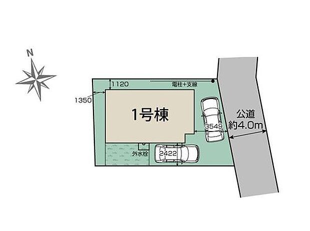 【全体区画図】閑静な住宅地☆カースペースは2台分ご用意。空いたスペースは駐輪場としてもお使いいただけます◎