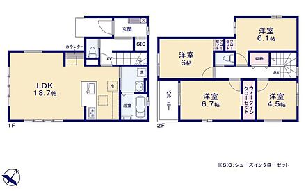 ●SIC付きで玄関すっきり♪
●家族とのつながりを意識した見通しのいいリビング
●お子さまの学習にも便利なスタディカウンター付♪ 