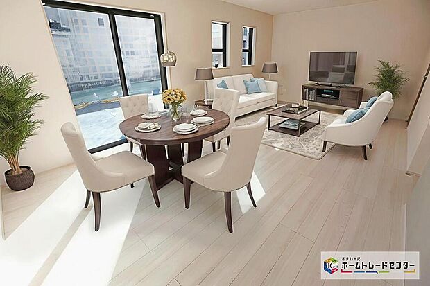 ☆ リビング ☆
現況の物件写真に、CG による画像処理を行っています。家具、家電、照明器具、小物、カーテン、その他のイメージはCG です。