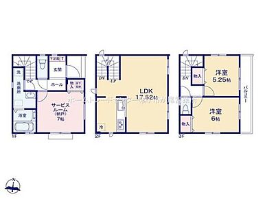 玄関近くに洗面所、帰宅後すぐに手が洗えます♪
LDKはゆとりの１７．６２帖、人気の対面式キッチン採用！
全居室２面採光＆収納完備しております♪
２部屋より出入り可能、ワイドバルコニー☆ 