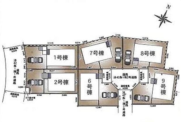 【全体区画図】全10棟 新築分譲住宅☆今回ご紹介6棟です!キレイに整備された新しい街並み、新生活のスタートにもオススメです♪