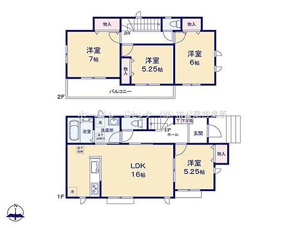 【4LDK】LDKはゆとりの16帖、人気の対面式キッチン採用!水回りを集約、効率的な家事動線♪全居室南向き&収納完備!2部屋より出入り可能、ワイドバルコニー☆