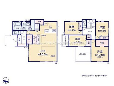 LDKは広々２５．５帖、人気の対面式キッチン＆リビングイン階段☆
水回りを集約、効率的な家事動線！
全居室２面採光＆収納完備！
ウォークインクローゼット２か所♪
２部屋より出入り可能、ワイドバルコニー！ 