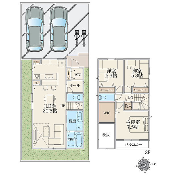(A区画)、価格4180万円、3LDK、土地面積122.5m2、建物面積94.4m2