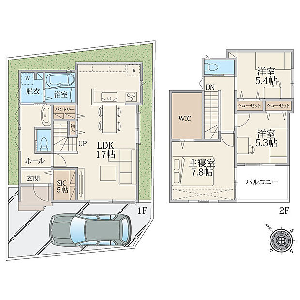 (A区画)、価格 未定 、3LDK、土地面積90.75m2、建物面積93.94m2