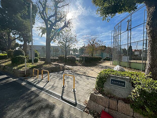 北江口中央公園（約665m）