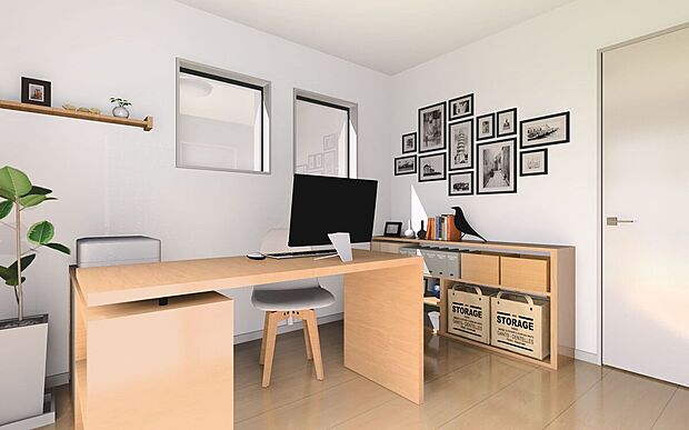 【マルチルーム(イメージ画像)※2号棟】リビング続きに部屋を設け、趣味や仕事のスペースや家事スペースに便利!※イメージの為実際と異なる場合があります。