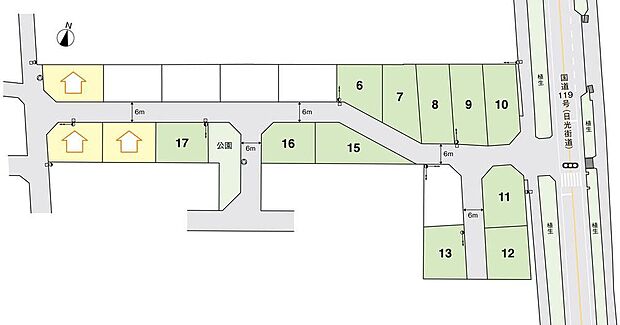 19区画。分譲地内に公園もあり、地域のコミュニティも取りやすい住環境。