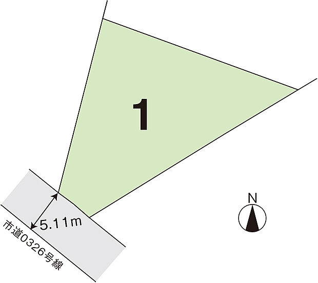 区画図　土地面積広々87坪超え！