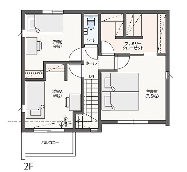 【3LDK+S】2F間取り図
