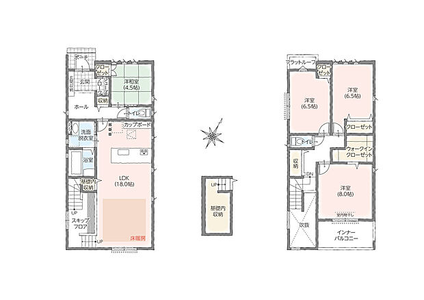 ■LDK+スキップフロアの大空間
■人気のリビング階段
■地下収納
■2.5階建て
■全居室クローゼット完備
■ウォークインクローゼット
■インナーバルコニー
■二階トイレ