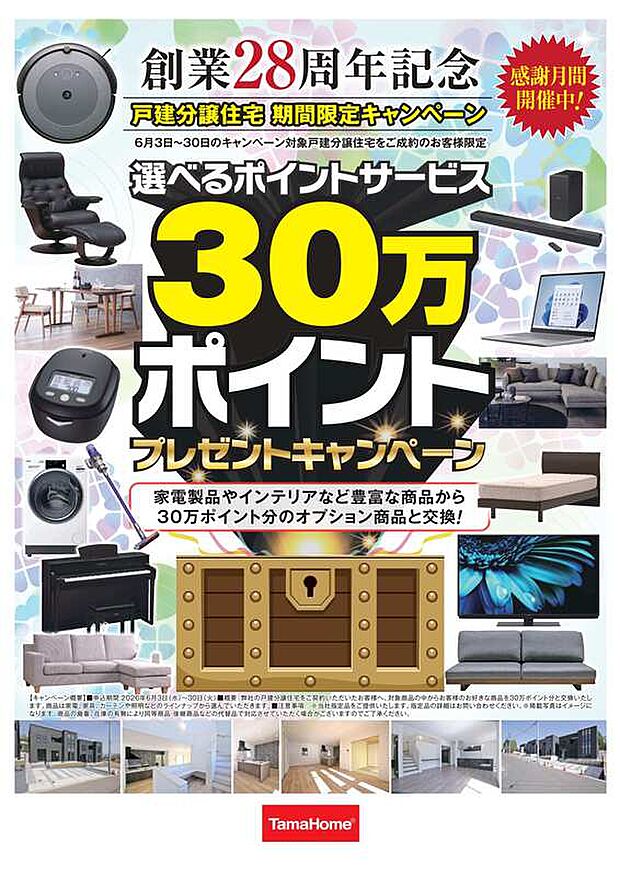 家電製品やインテリアなど豊富な商品から30万ポイント分のオプション商品と交換!