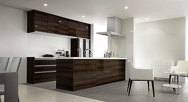 【ペニンシュラキッチン】デザイン性と機能性を両立したキッチンです。(画像はイメージ)