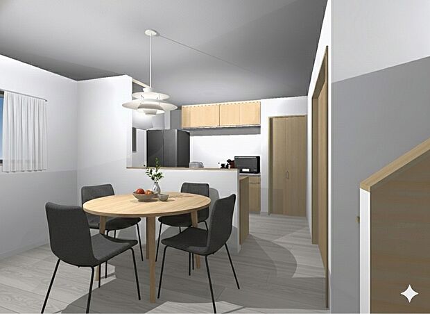 【2号地_LDK(2)※完成予想図】※画像のインテリアはCGの為、実際に設置は御座いません。