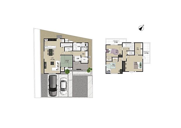【4LDK】【6号地/2面バルコニーのある家】
開放的で心地の良い2面バルコニーを設置♪分離型の洗面室・脱衣室は、プライバシー空間に配慮しつつ帰宅後すぐに手洗いができる衛生面でも安心の設計です。