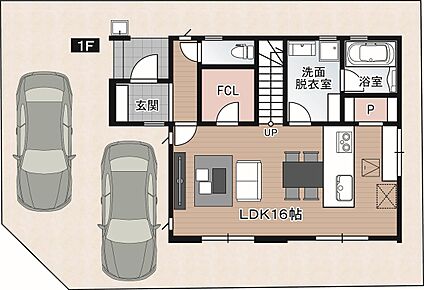 【3号地：1F】
うれしいファミリークローゼット＋ウォークインクローゼットを完備♪家族みんなのお洋服をまとめて収納でき出し入れも楽々。居住スペースを快適にお使いいただけます。 