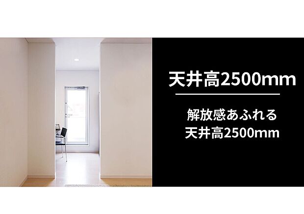 【天井高2500mm】開放感あふれる天井高2500mm