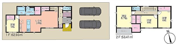 【4LDK】18帖の広々としたLDK＆1階洋室のある家。
将来の暮らしにも対応できる間取りです。各居室にクローゼットも完備しており、子供が成長しても快適に過ごせる環境を提供します♪