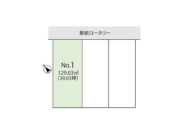 希少な駅チカ立地の全3区画。隣地との間隔やカースペースの配置に配慮した、ゆとりある敷地設計!