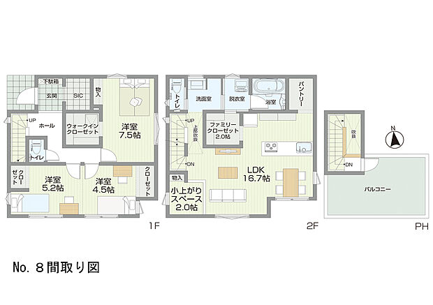 【No.8建売間取り図】小上がりスペースのあるLDKが、家族の距離をぐっと近づけます＾＾