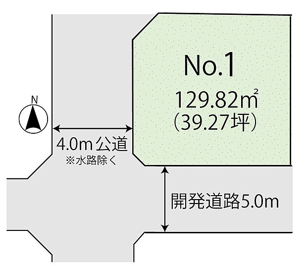 3面が道路に面しております！
採光良好で開放的な区画です。