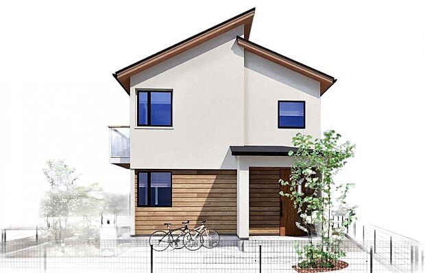 【建物参考プラン(5号地)】外観イメージ例です。
その他にも、ゆとりある敷地を活かし、ご家族の理想に合わせた住まいづくりが叶います。ぜひお気軽にご相談ください。