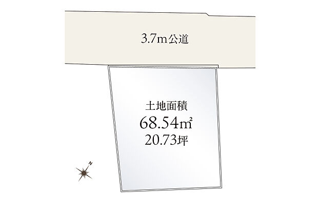 【区画図】
1区画の建築条件付き売土地。建蔽率60%・容積率200%。交通利便性と穏やかな住環境を併せ持つ、魅力的なロケーション。この地で夢のマイホームを実現しませんか。