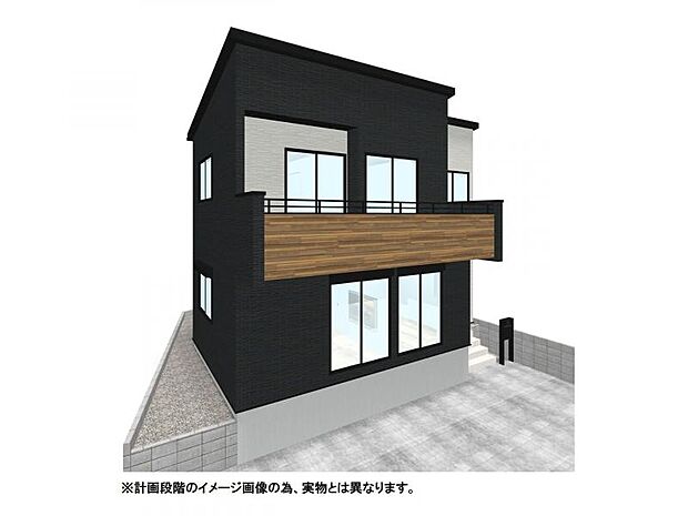 【外観イメージパース】ゆとりの敷地45坪超の4LDK！駐車2台可能！