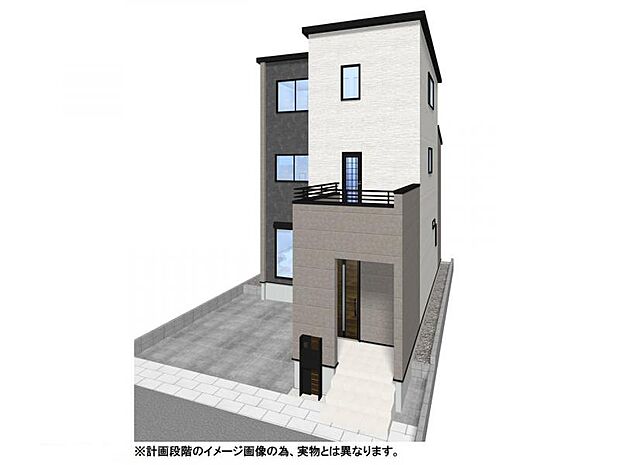 【外観イメージパース】カースペース並列2台駐車可能！