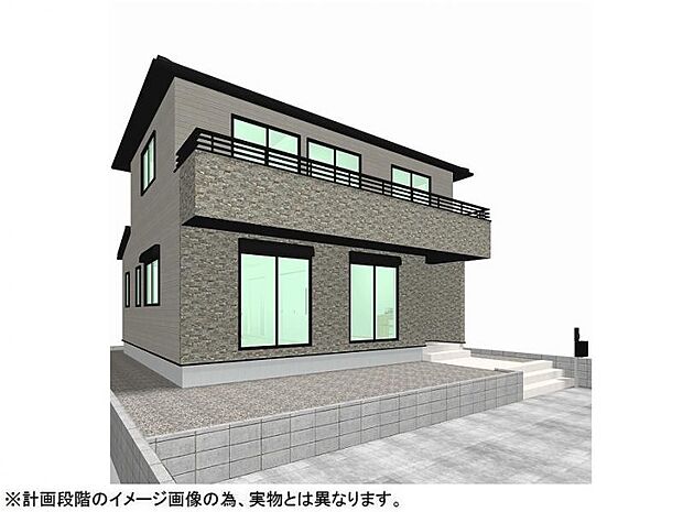 外観イメージパース　南道路により陽当たり良好！