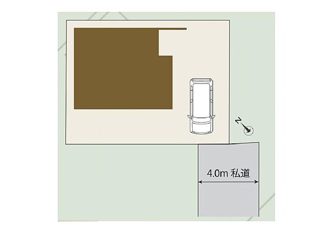 道路から一歩奥まった場所に建物が配置されるため、通りからの視線や騒音が届きにくく、静かな住環境です♪