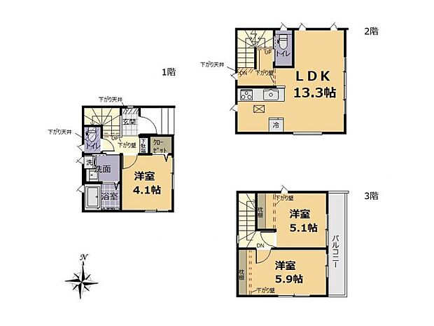 ◆全室2面採光!2部屋から出入り出来るワイドバルコニー!