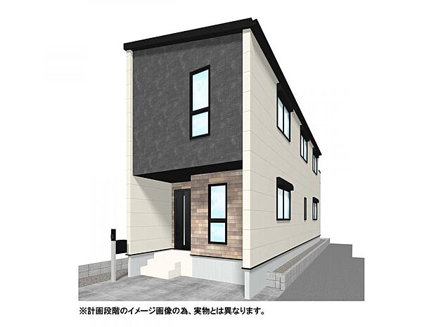 【外観イメージパース】洗練されたデザインが目を引く新築2階建。浦和駅徒歩圏の好立地で、都心へのアクセスも軽快。北西側通路につき開放感があり、デザイン性と利便性を兼ね備えた住まいです。