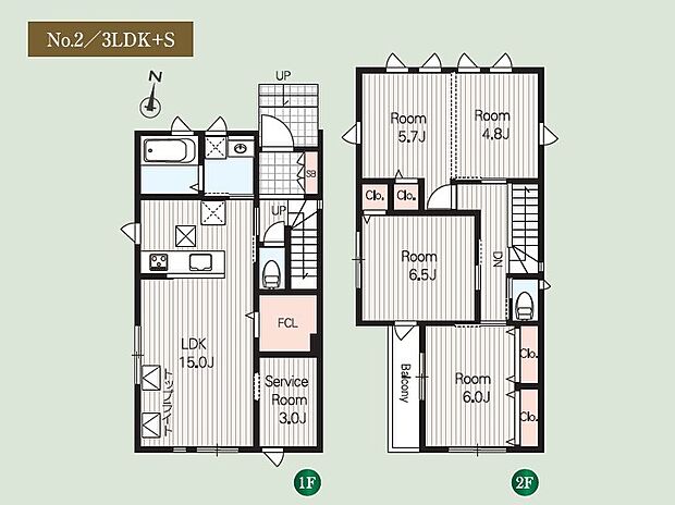 (2号棟)、価格3750万円、3LDK+S、土地面積113.24m2、建物面積97.29m2