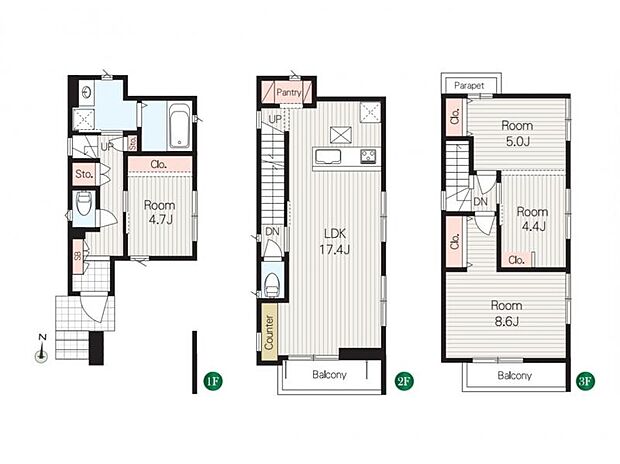 3680万円、3LDK、土地面積65.59m2、建物面積107.88m2
