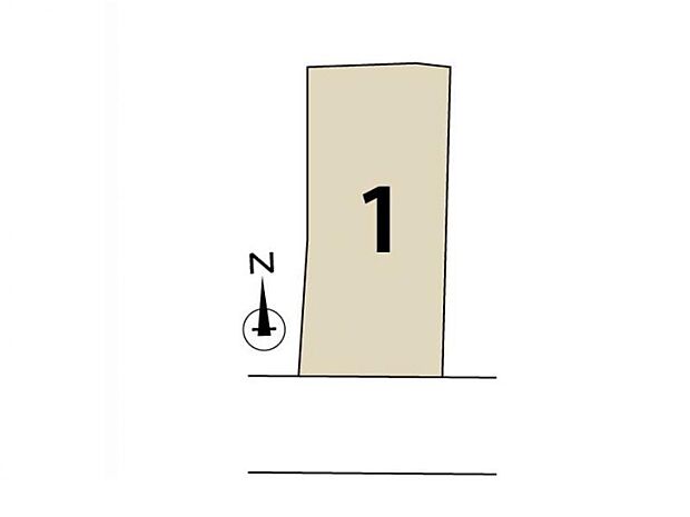 南道路に面した整形地で全1区画。すっきりとした敷地形状です。