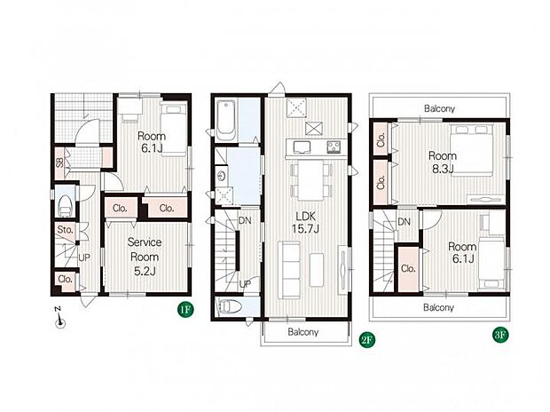 【3LDK+S(納戸)】3LDK+S(納戸)