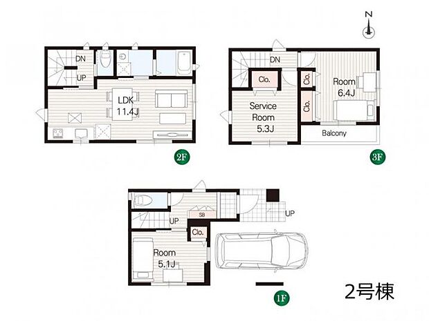 【2LDK+S】(2号棟)