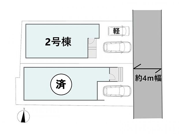 【【区画図】】車種により駐車2台可能!