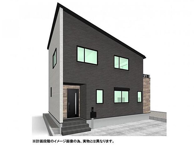 【【外観イメージパース/2号棟】】食洗機、浴室乾燥機、網戸、1階一部シャッターなど標準装備で充実した設備仕様！外壁は雨水で汚れを落とすセルフクリーニング機能付で綺麗長持ち！